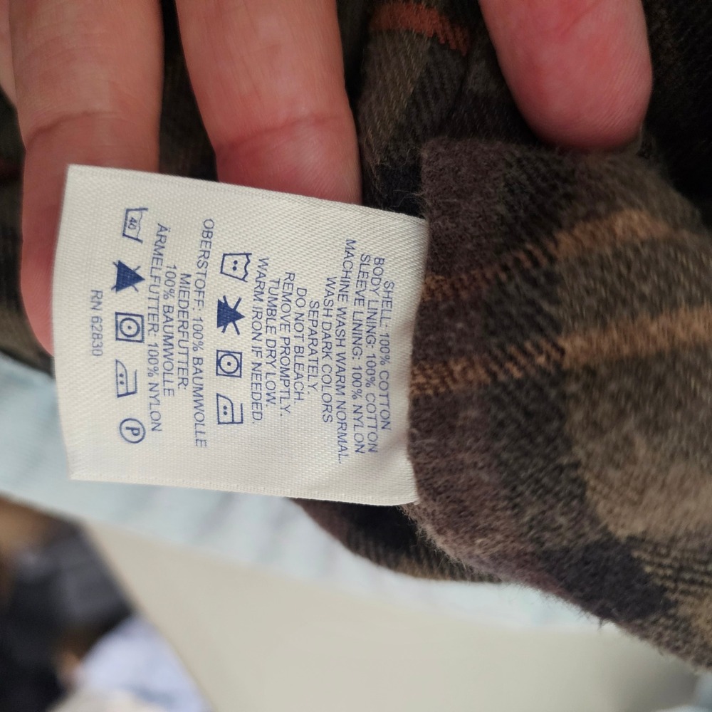 Lands End‎ Blue Barn Jacket Corduroy Collar Flannel Lined Womens 2XL Chore Coat - Picture 11 of 12